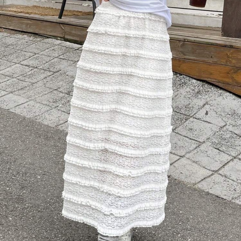 Chic Cream Textured Pencil Skirt